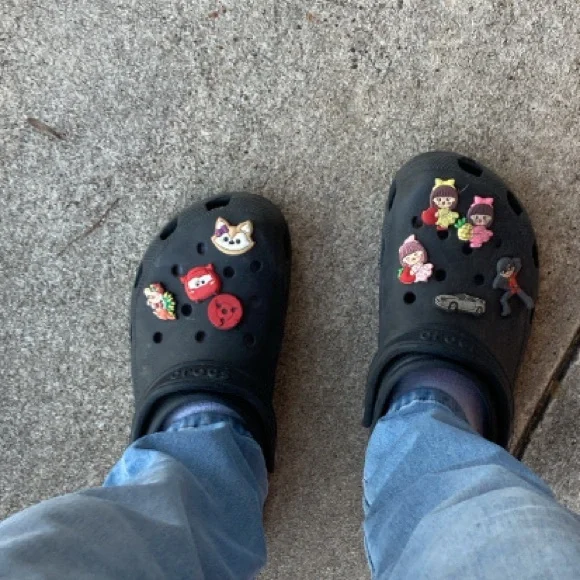 CROCS Shoes Im Selling Black Crocs With The Croc Charms U See